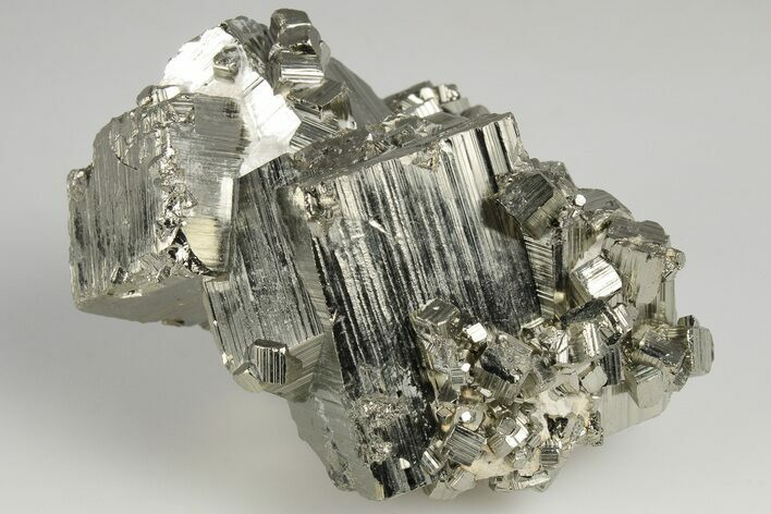 2.65" Striated, Cubic Pyrite Crystal Cluster - Peru